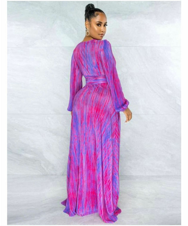 Tie-dye Printed Maxi Asymmetrical Set