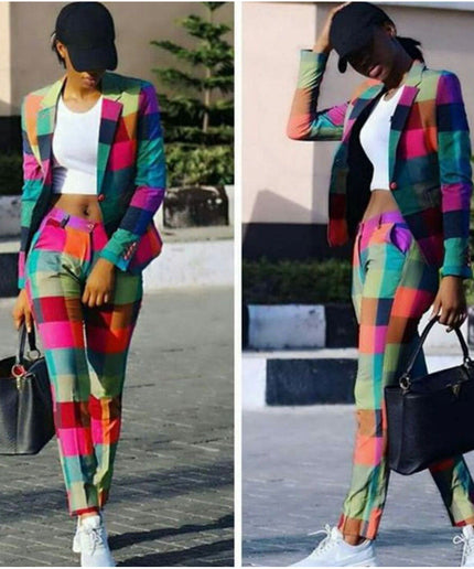 Casual Rainbow Two Piece Set