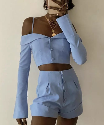 High-Waisted Short  & Crop Outfit Set