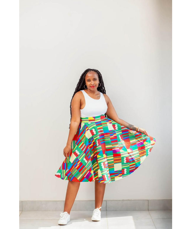 African Print Umbrella Skirt