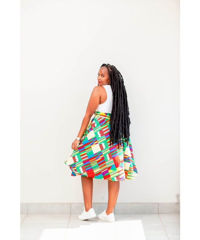 African Print Umbrella Skirt