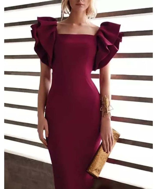 Bodycon Ruffles Sleeves Dress