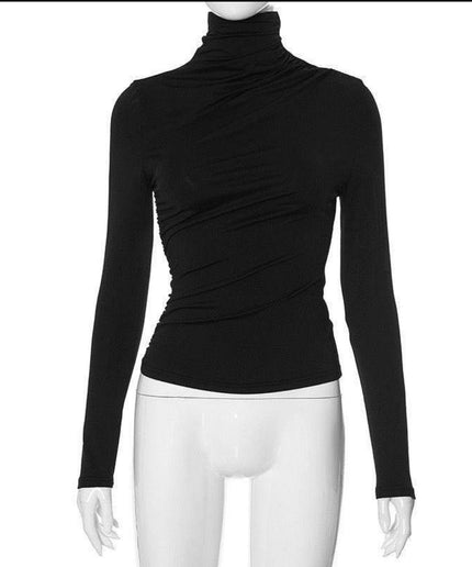 Long Sleeve Round Neck Ruched Top