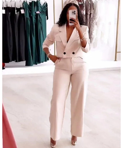 High Waisted Pant & Crop Blazer set