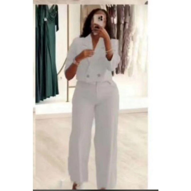 High Waisted Pant & Crop Blazer set