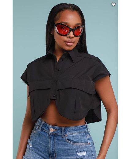 Sleeveless Oversized Crop Top Shirt