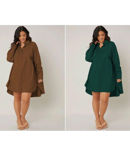 High-Low Midi Shirt Dress