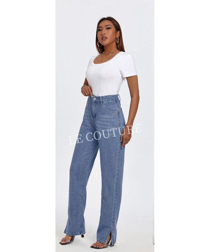 Frenchy High Waisted Straight Leg Jeans.