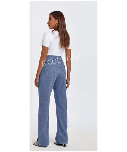 Frenchy High Waisted Straight Leg Jeans.