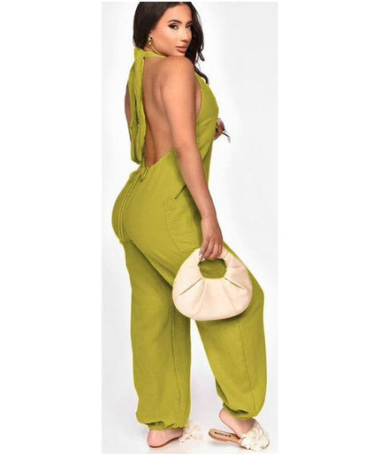 Turtleneck Sleeveless Wide Leg Jumpsuit.