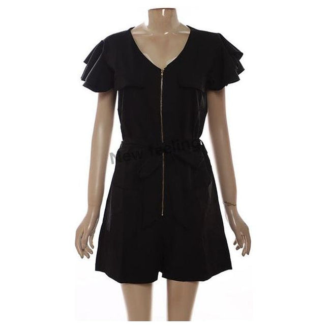 Zipper Short Sleeve Slim Jumpsuits Casual Female Sporty Playsuits.