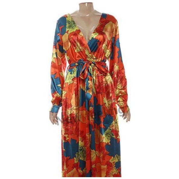 Floral Printed Plus Maxi Dress.