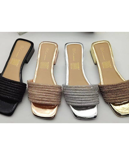 Stylish and Comfortable Block Heel Sandal Slide.