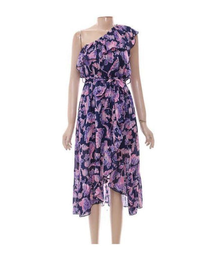 One shoulder floral all-over print summer dress.