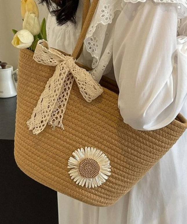 Luxury Summer Lace Tote Basket Buckets Shoulder Handbag.