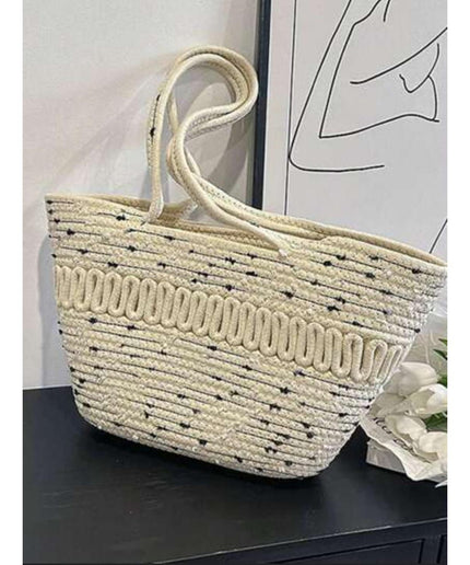 Woven Tote Bag Soft Rope Casual Handbag.