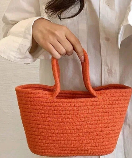 Summer Straw Shoulder Shopping Handbag.