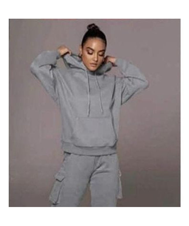 2 Piece Set Tracksuit Pocket Hoodies Sweatpants Suit.