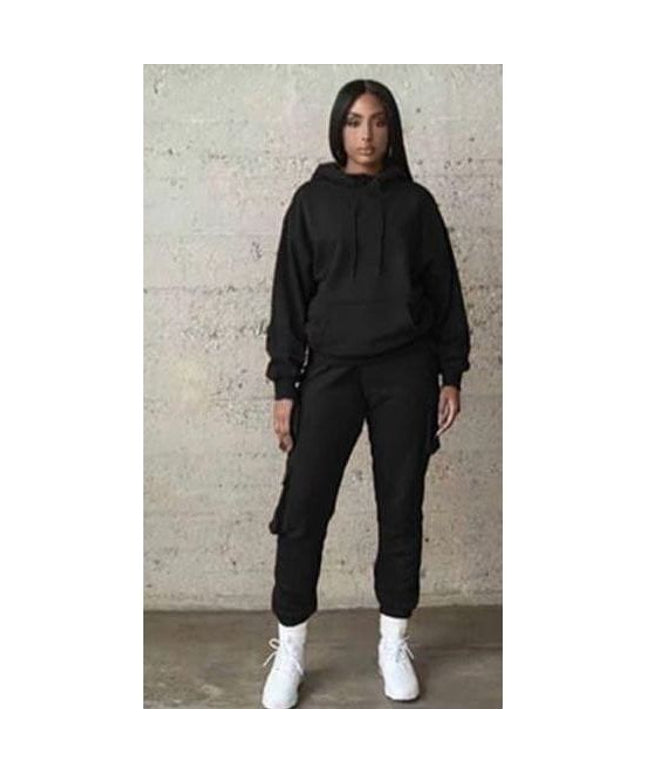 2 Piece Set Tracksuit Pocket Hoodies Sweatpants Suit.