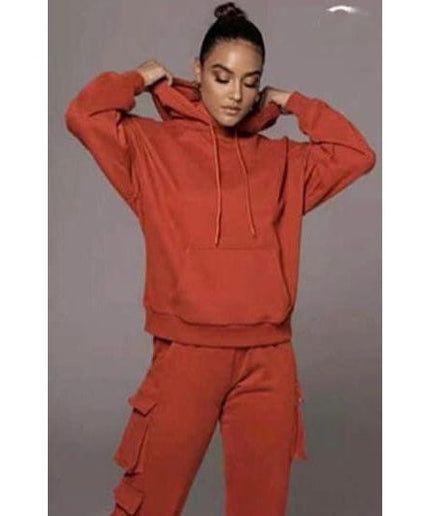 2 Piece Set Tracksuit Pocket Hoodies Sweatpants Suit.