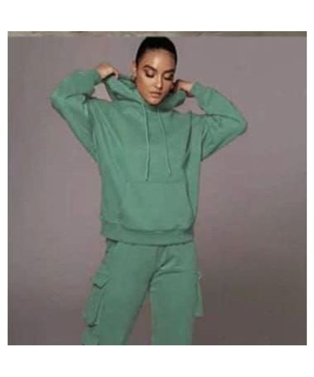 2 Piece Set Tracksuit Pocket Hoodies Sweatpants Suit.