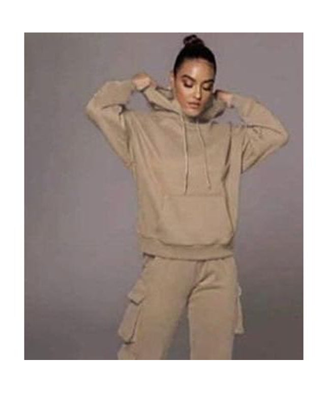 2 Piece Set Tracksuit Pocket Hoodies Sweatpants Suit.