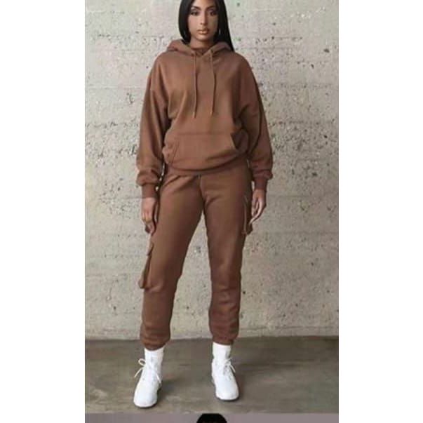 2 Piece Set Tracksuit Pocket Hoodies Sweatpants Suit.