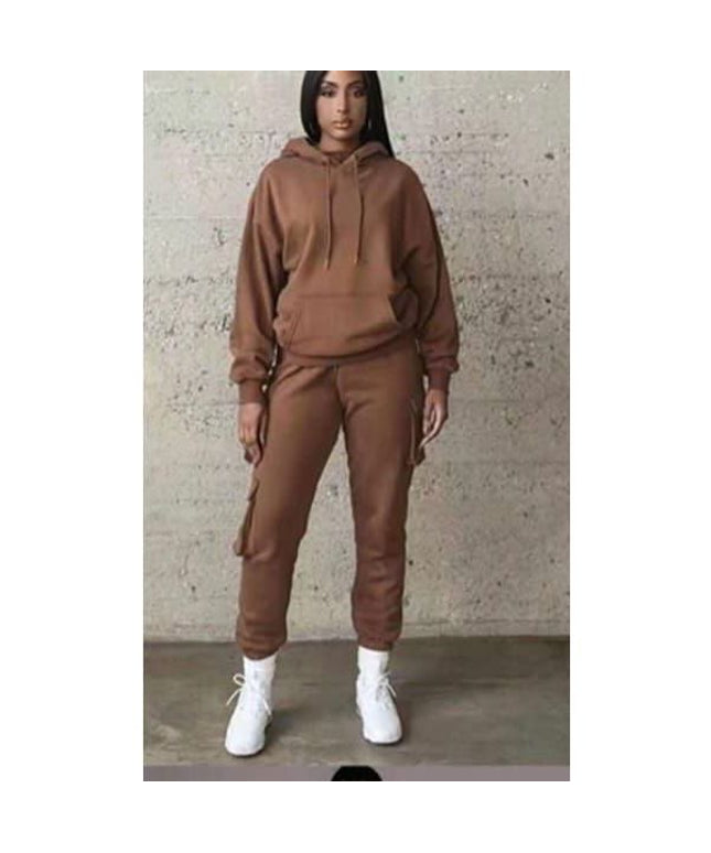 2 Piece Set Tracksuit Pocket Hoodies Sweatpants Suit.