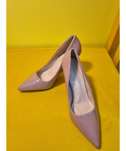 High Heels Waterproof Patent Leather Pump Shoes.