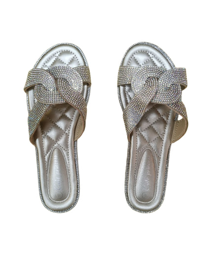 Embellished Slip On Sandals.