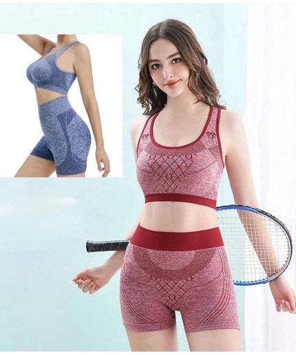 Yoga Workout Set Sport Bra and High Waist Shorts.