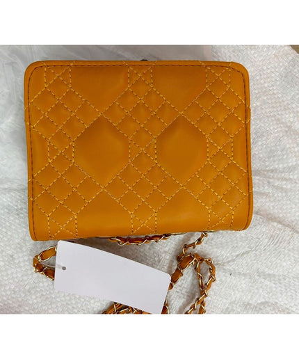 Embroidery Faux Leather Quilted Fabric Handbag.