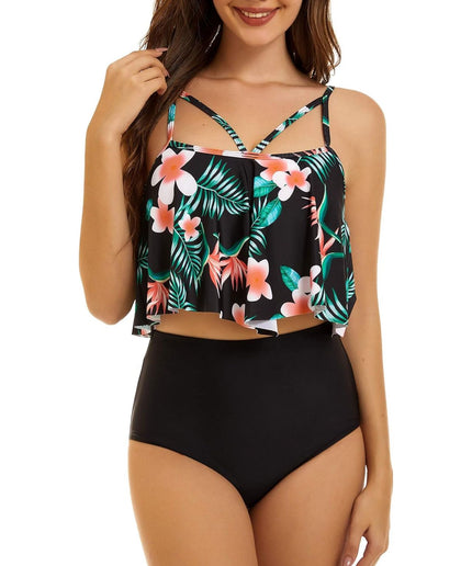 High Waisted Floral Print Swimwear Swimsuit.