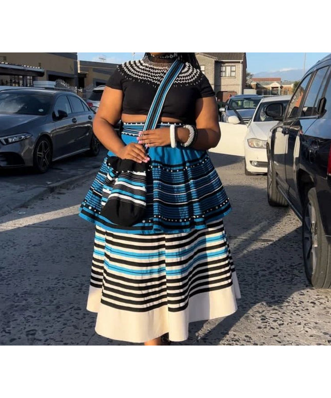 Ankara Pleated African 4 Piece Skirt.