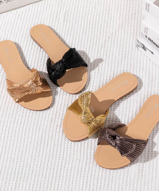 summer vintage bow chic and elegant fashionable slippers.