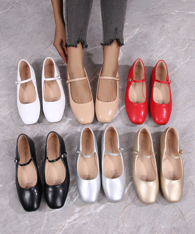 Round Toe Flat Cute Sweet Pumps.