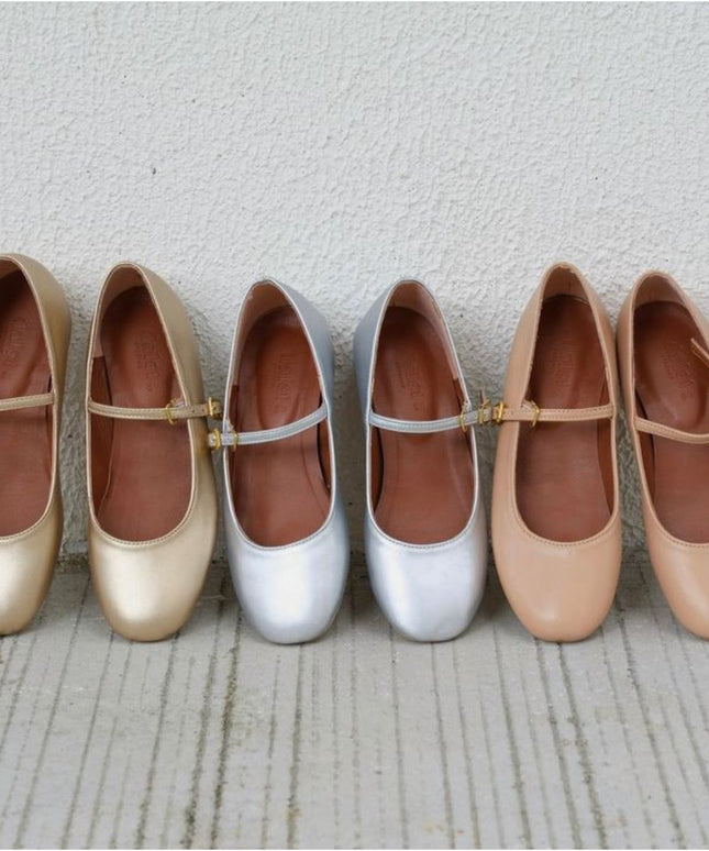 Round Toe Flat Cute Sweet Pumps.