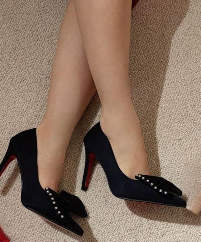 Playgirl Stud & Bow Stilleto Heels.