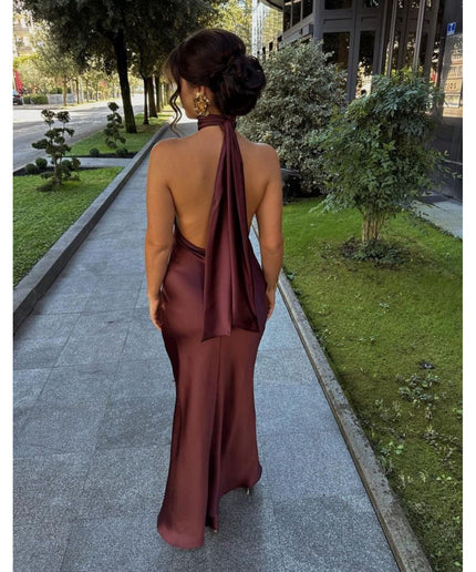 Halter Neck Sleeveless Backless Dress