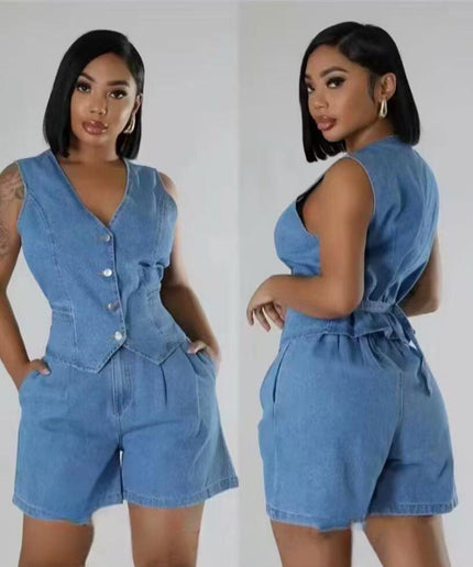 Women Fashion Denim two Piece Set.