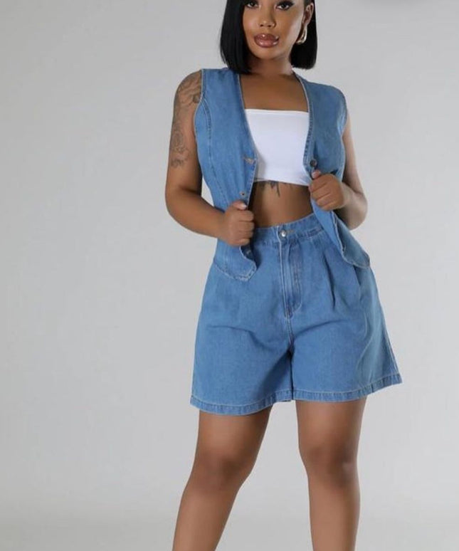 Women Fashion Denim two Piece Set.