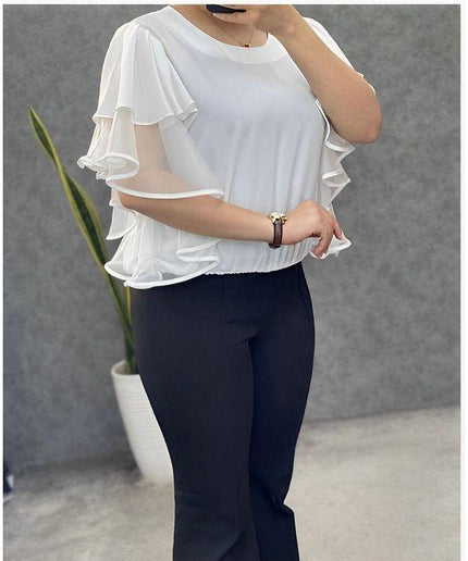 Half-sleeved Waltz Blouse Top.