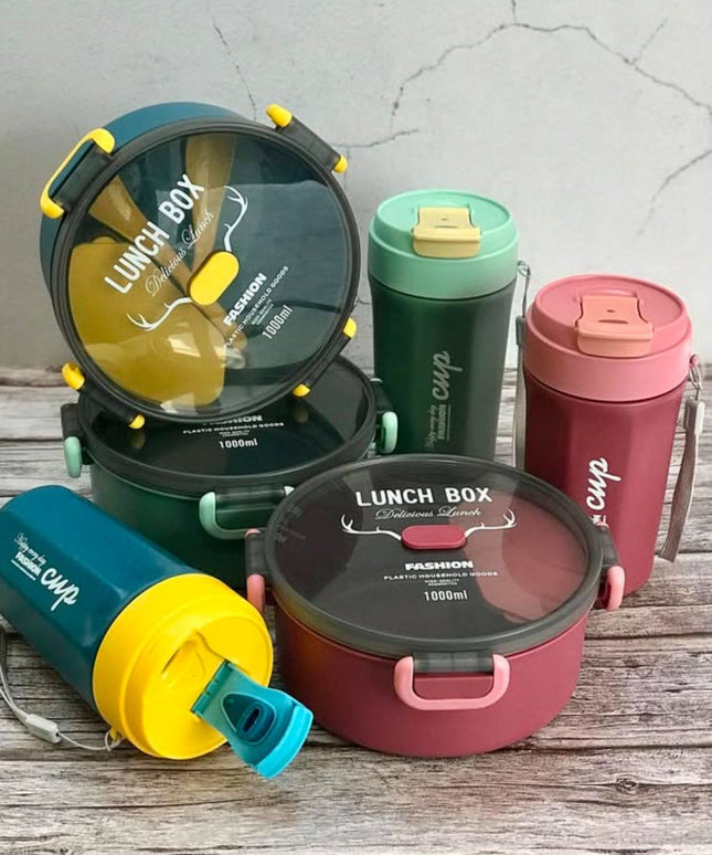 Round leakproof lunch box Combo.