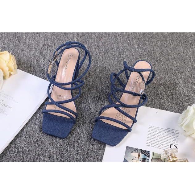 Ankle Strap Adjustable Buckle Chunky Heels Sandals.