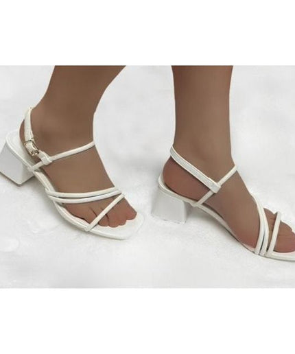 Women Minimalist Chunky Heeled Mule Sandals