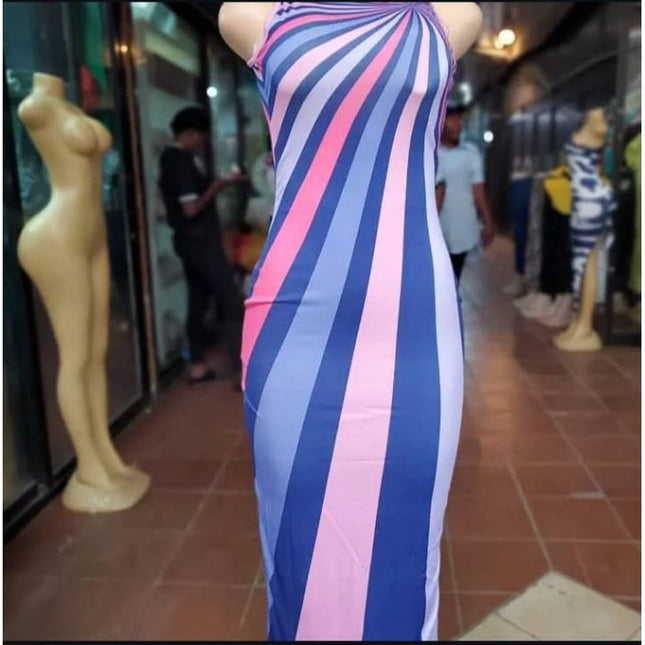 Rainbow colors Maxi Sleeveless Dress