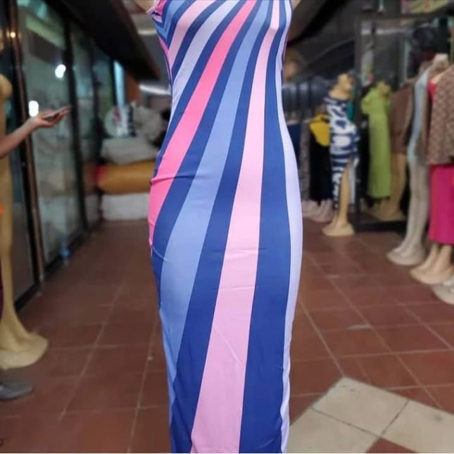 Rainbow colors Maxi Sleeveless Dress