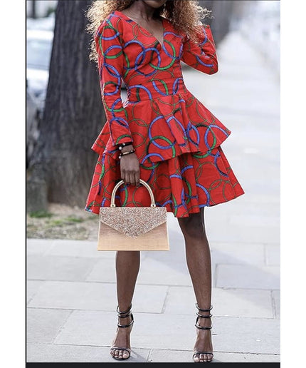 Cold Shoulder Mini Ankara Dress