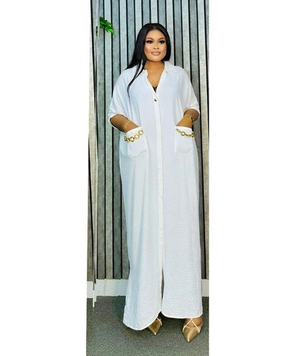 Plus Size Women's Solid Color Simple Daily Dress