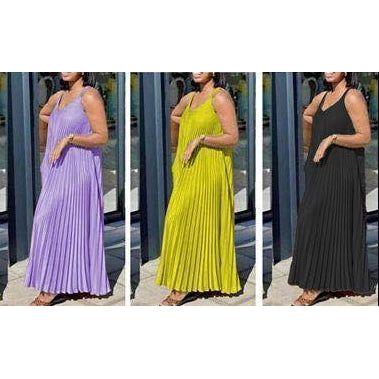 Pleated Sleeveless Maxi Dress